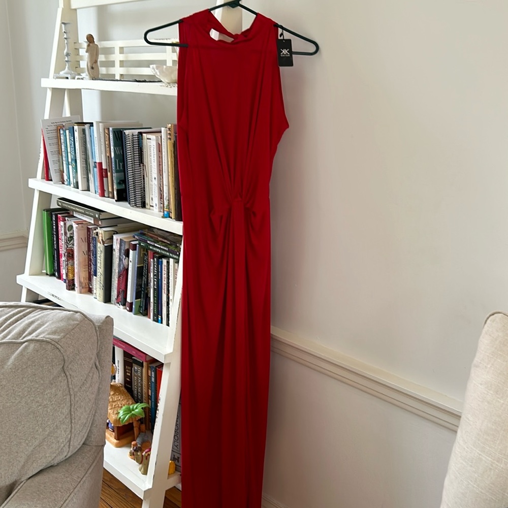 Red evening gown